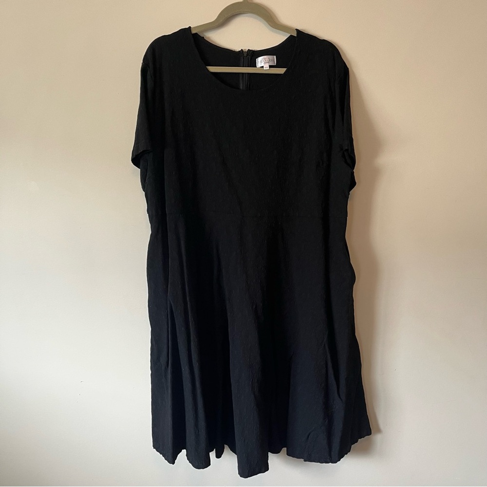 A-line Black Women's dress, textured